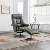 Bruges Faux Leather Swivel Recliner Chair and Footstool - Pendle Village Furniture